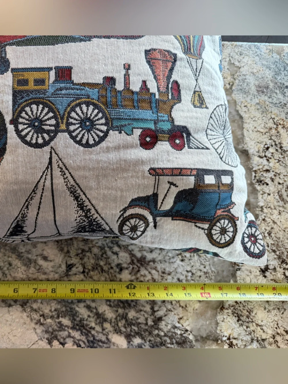 Vintage Transportation Decorative Throw Pillow - Multicolor
